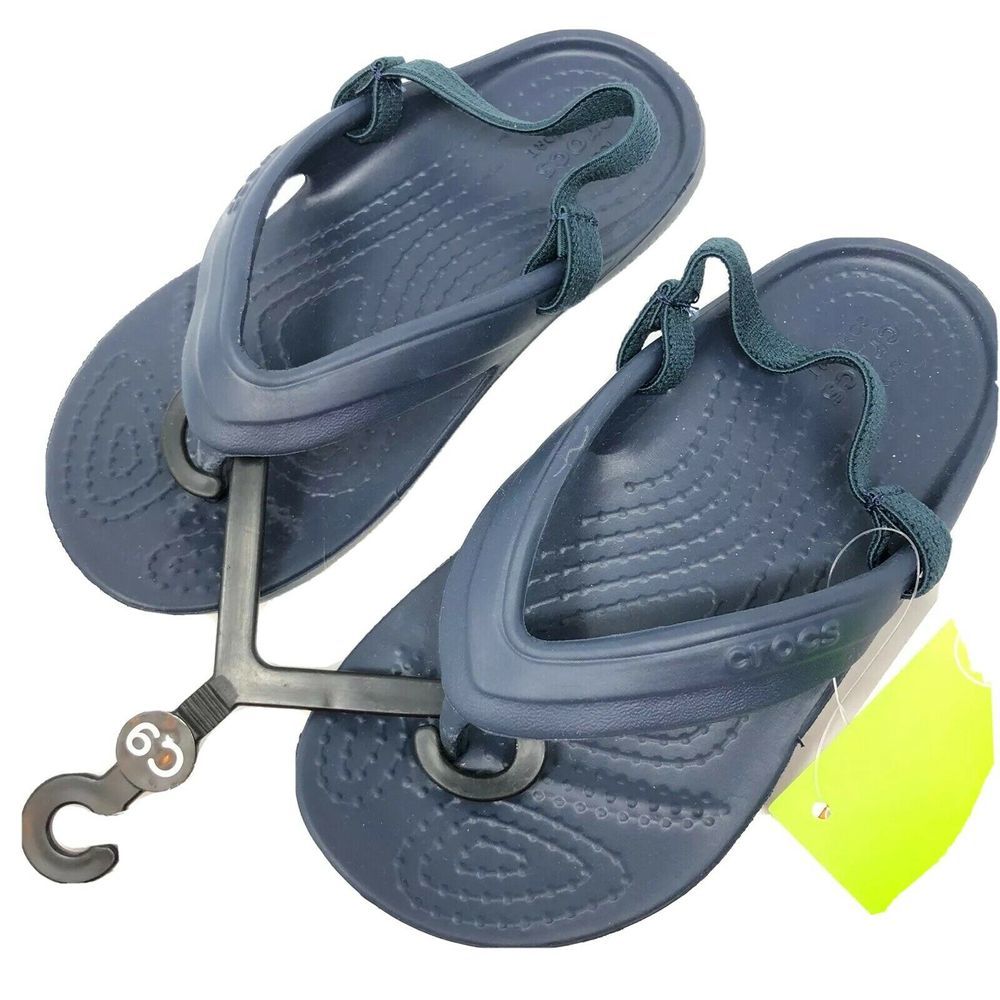 CROCS Toddler Size 6 Flip Flops back strap New